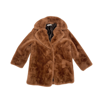 Ruskea tekoturkis takki