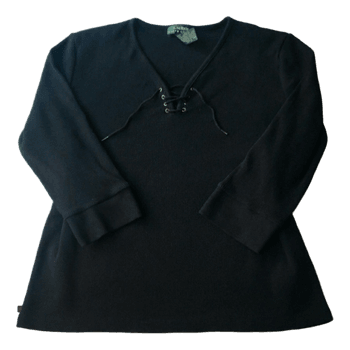 Lauren Ralph Lauren Ribbineule Nyörityksellä - 100% Puuvilla - Musta - M/L