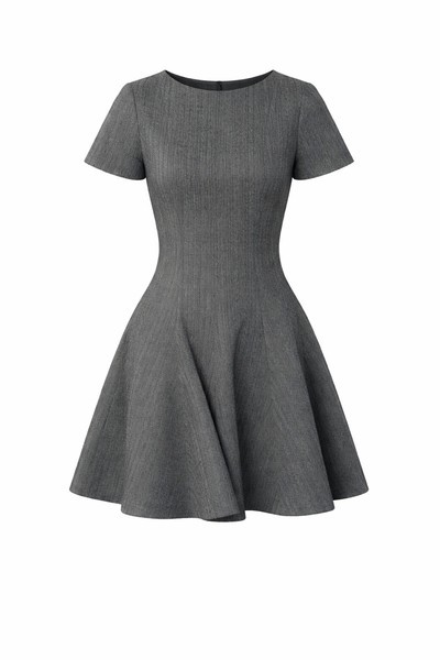 Grey textured skater dress