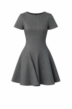 Grey textured skater dress