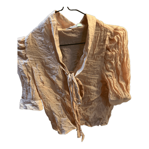 Only pink tie-front blouse