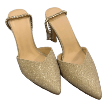 Gold glitter stiletto heels