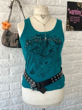 Turquoise graphic tank top 🖤