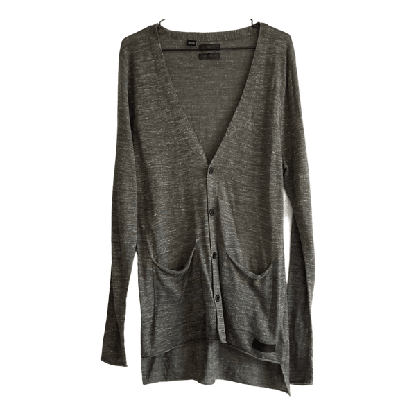 Tiger of Sweden Dark Green Linen Blend Long Cardigan Sweater Size S Scandi