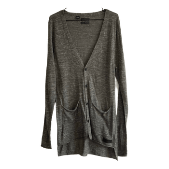 Tiger of Sweden Dark Green Linen Blend Long Cardigan Sweater Size S Scandi