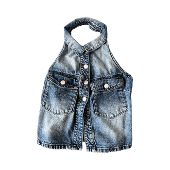 Denim sleeveless top