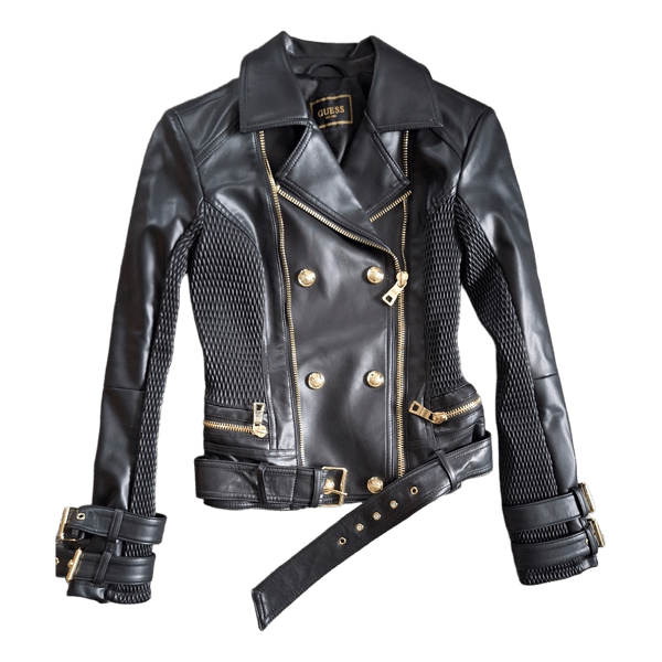 Guess black faux leather jacket