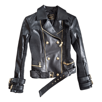 Guess black faux leather jacket