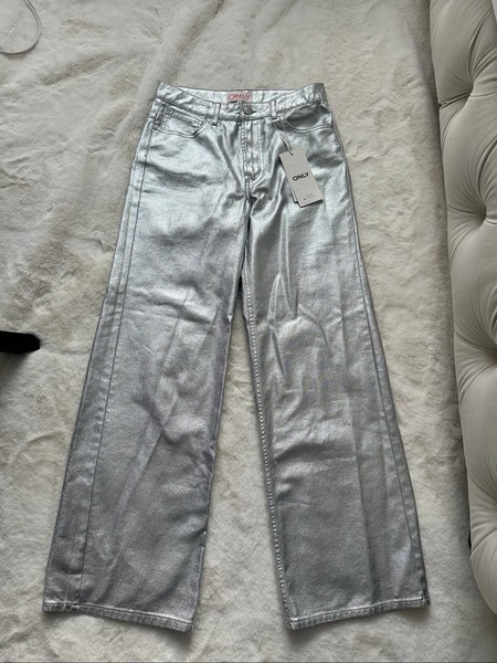 Silver wide leg pants