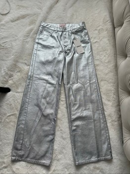 Silver wide leg pants