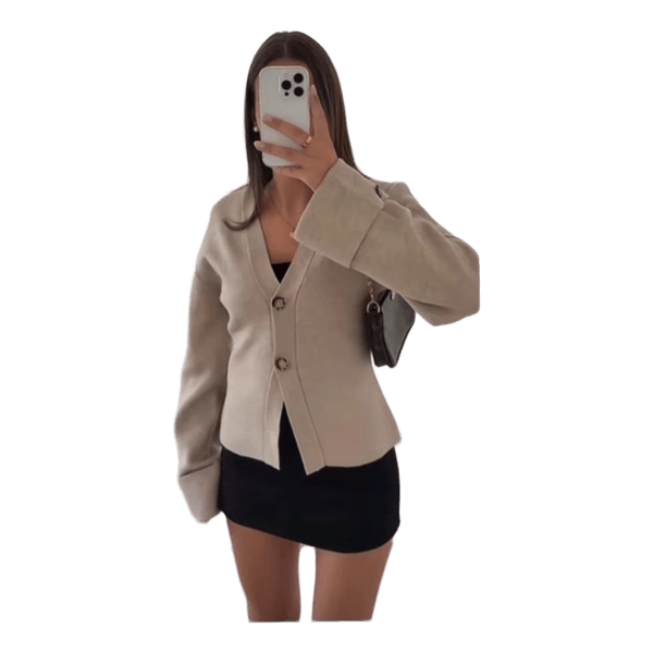Beige napillinen neuletakki Gina Tricot Trendikäs