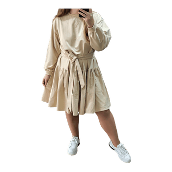 Beige hand made cotton dress