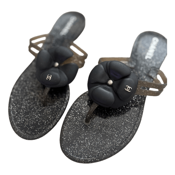 Chanel camellia cc sandals