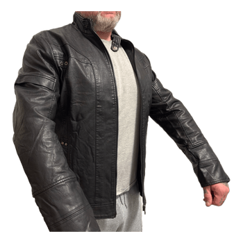 New men's leather jacket faux leather