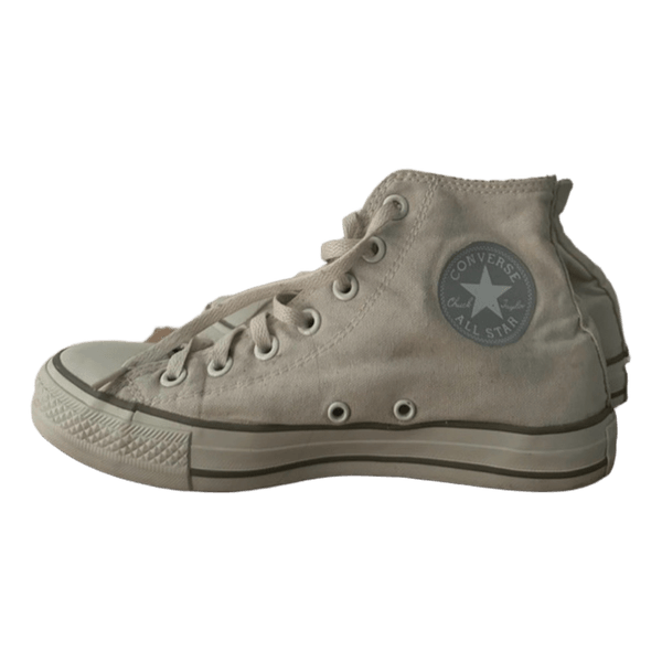 White canvas high top sneakers