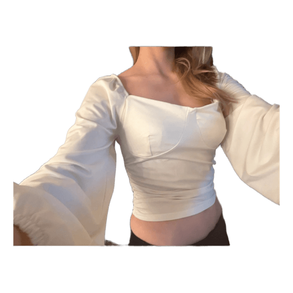 White long sleeved top