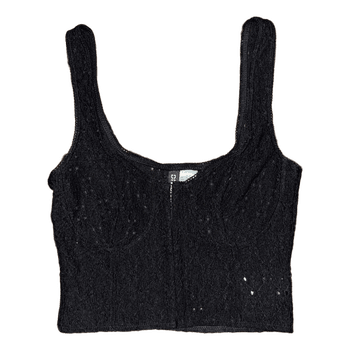Black lace crop top