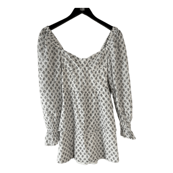 White floral mini dress