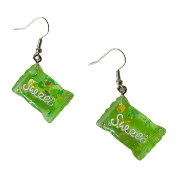 Green candy-themed earrings - korvakorut 