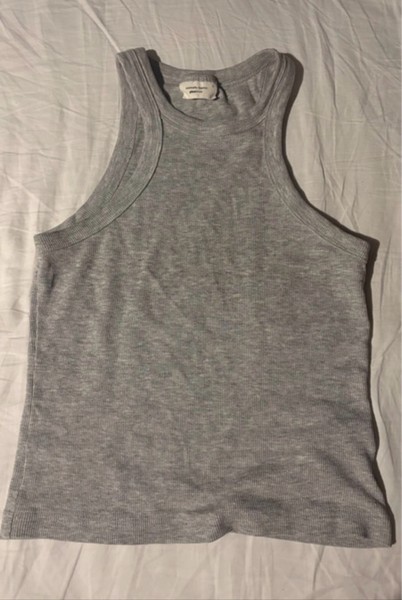 Grå ribbet tanktop