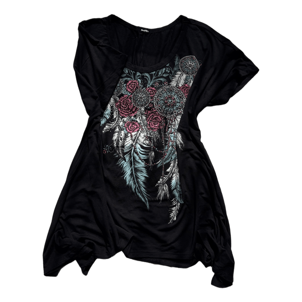 Black dreamcatcher graphic top