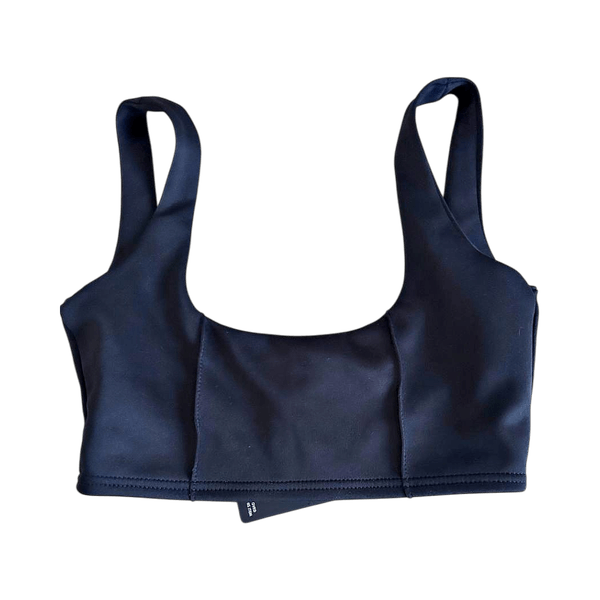 Black cropped halter top