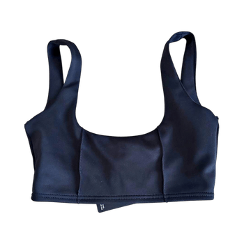 Black cropped halter top