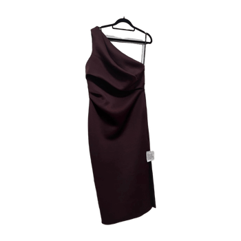 Burgundy one-shoulder dress