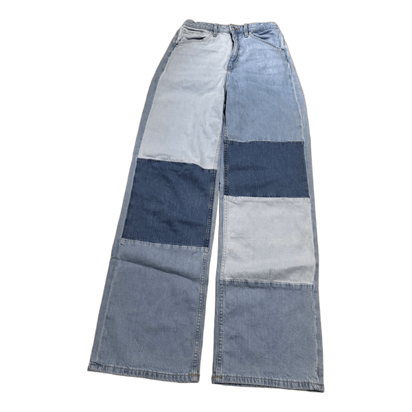 Patchwork wide leg jeans