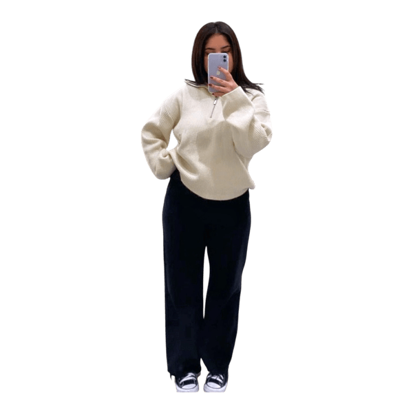 Cream half-zip sweater