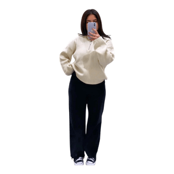 Cream half-zip sweater