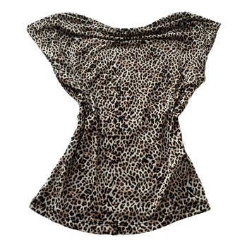 Leopard print sleeveless tops