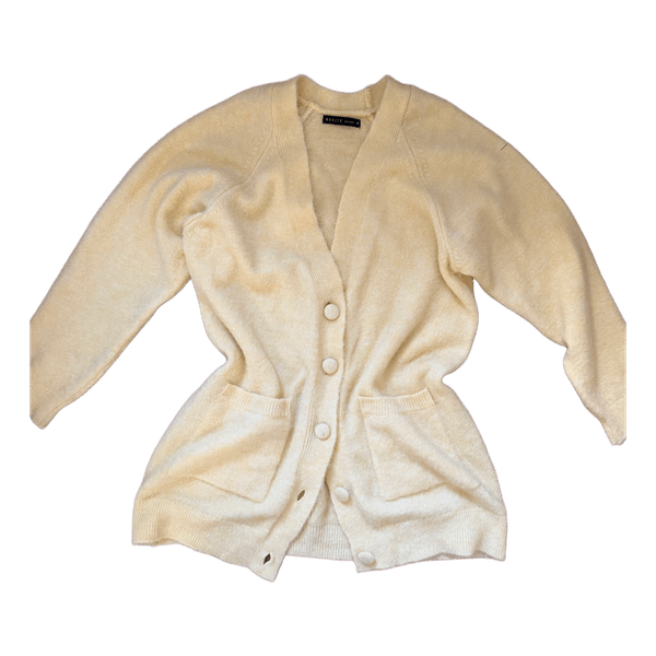 Yellow knitted cardigan