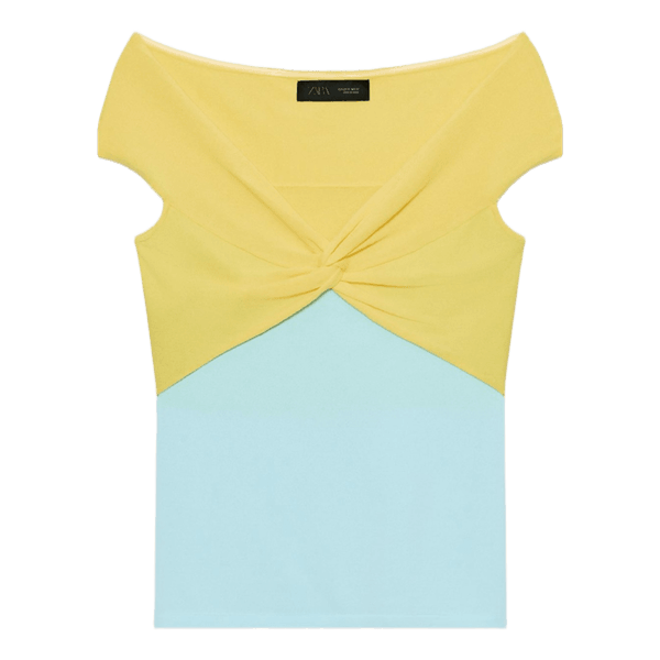Colorblock twist top