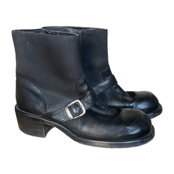 Black leather boots