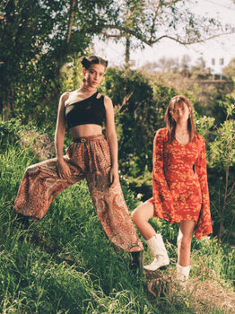 Bohemian paisley harem pants