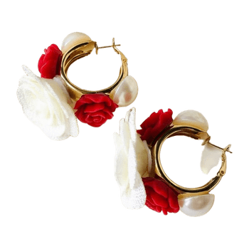 Kukkakoristellut rengaskorvakorut jewelry