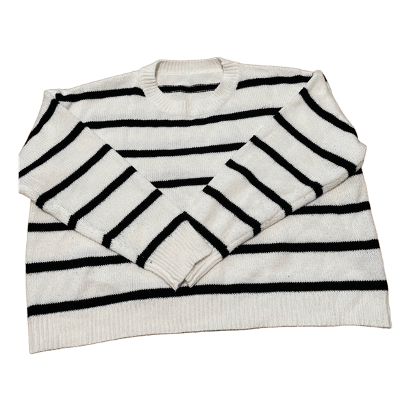 Striped white black sweater
