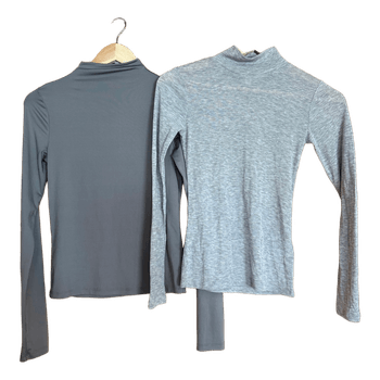 Grey long sleeve tops