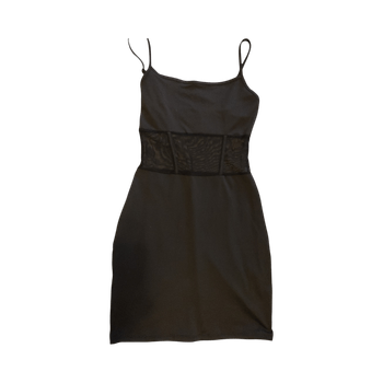 Black mesh waist dress