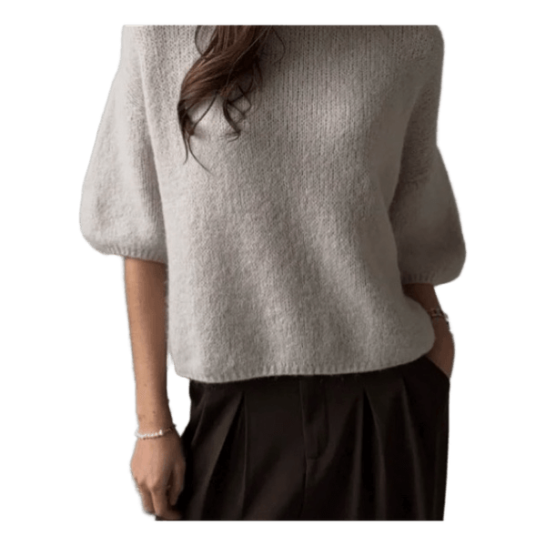 Beige strikket sweater fra le Magda