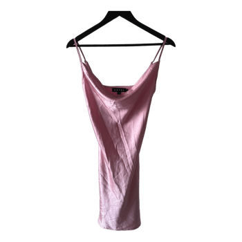 Pink satin mini dress