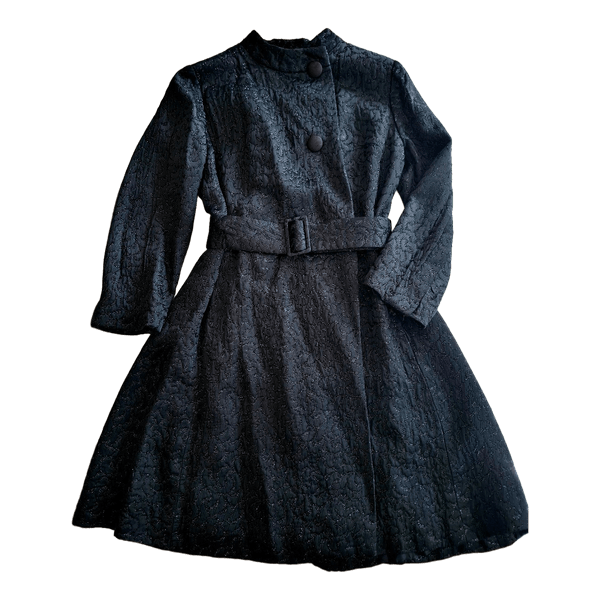 Vihtage black silver textured blazer dress