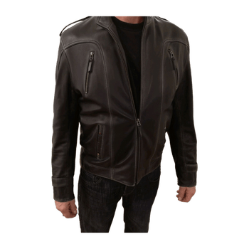 Diamond leather coat