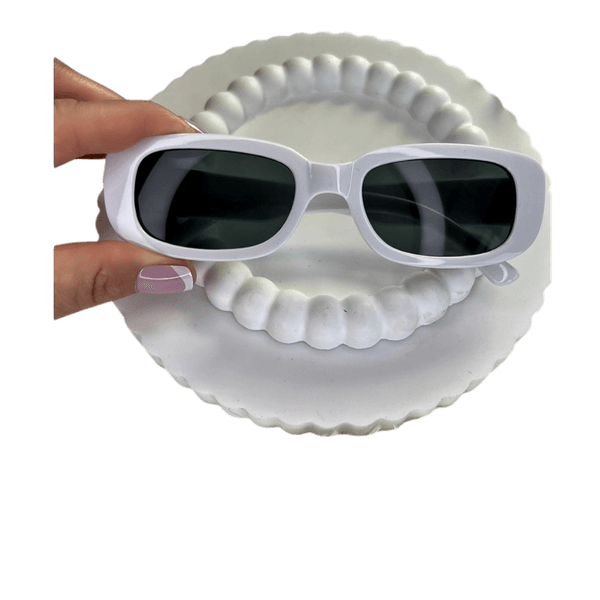 Siauri balti akiniai nuo saules whait sunglass