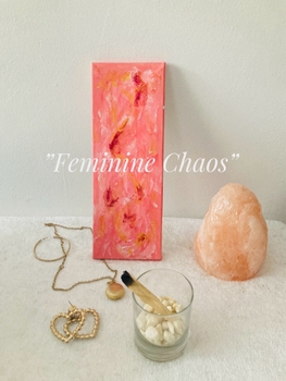 Pink abstract canvas art
