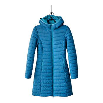 McKinley Women's Long Puffer Jacket Blue Hooded Winter Coat Size S
