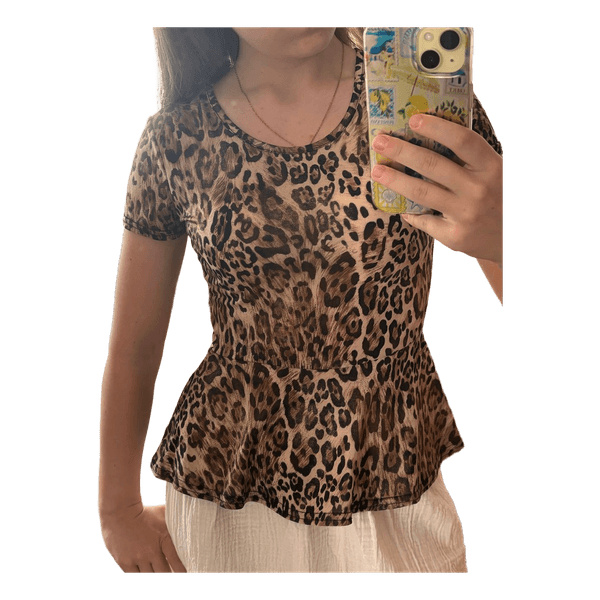 Brown leopard print top