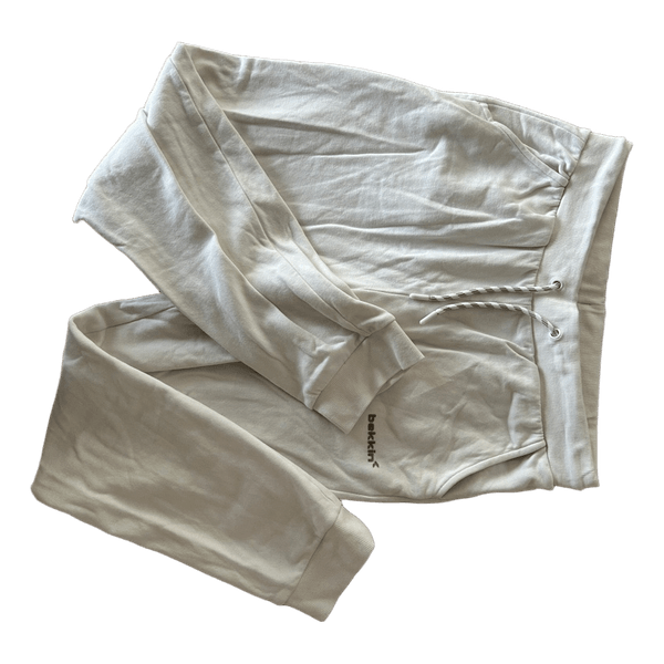 White jogger sweatpants