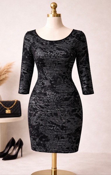 Black silver patterned dress